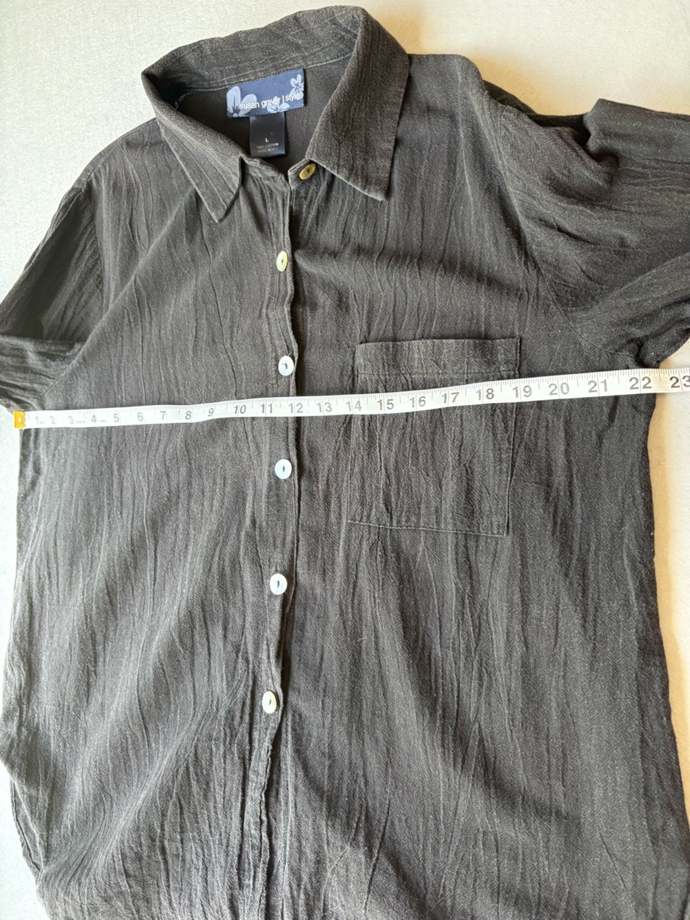 True Vintage Made in USA Susan Graver Women’s textured 100% cotton Button-Down - Picture 4 of 7